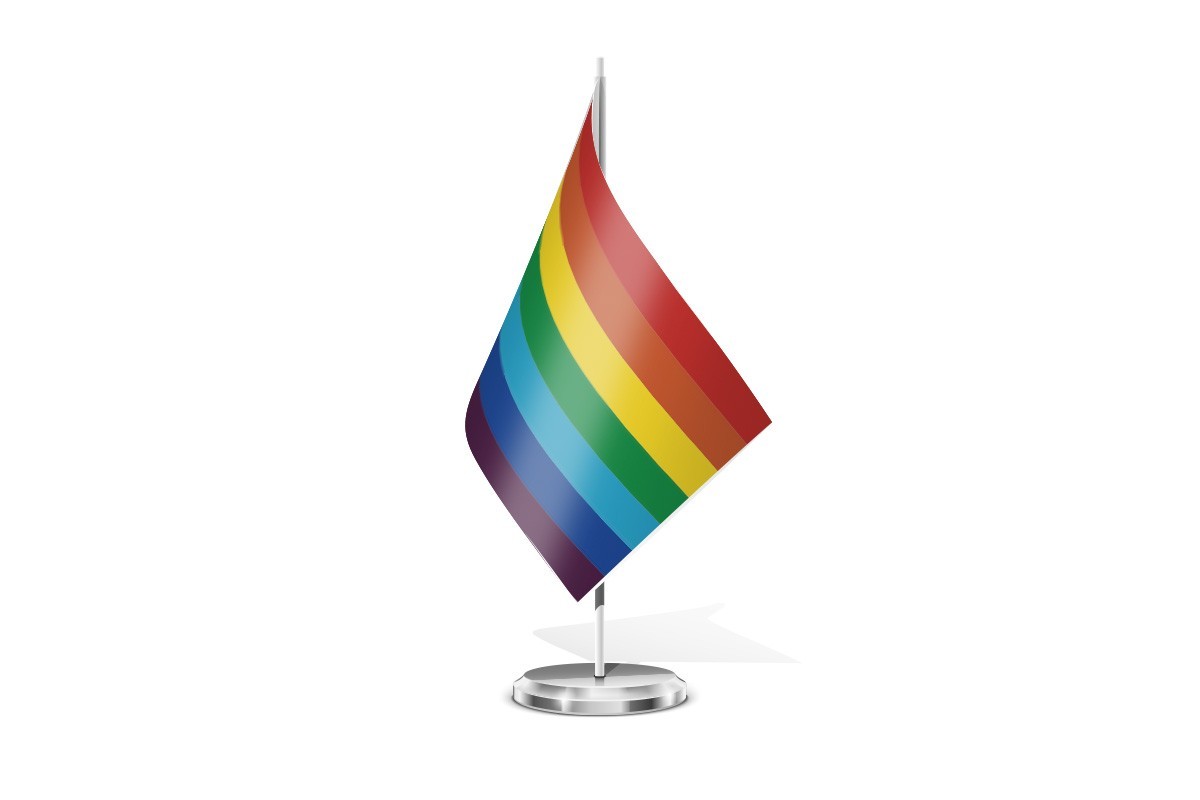 Bandera de mesa arcoiris 7 franjas