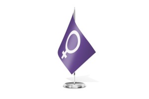 Bandera de mesa feminista 123