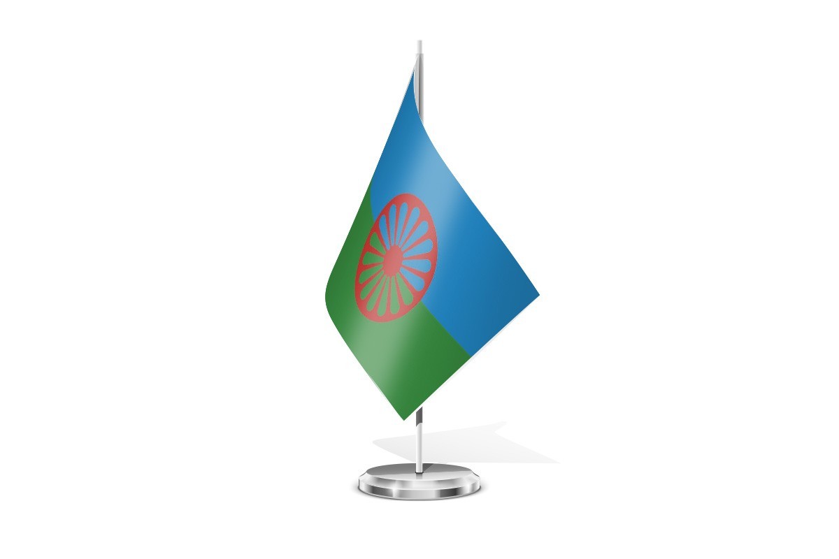 Bandera de mesa Romani-Gitana