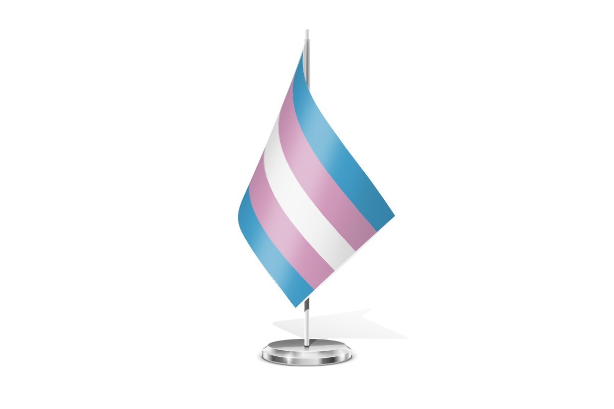 Bandera de mesa transexual