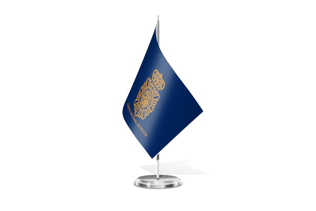 Bandera de mesa de la policía nacional