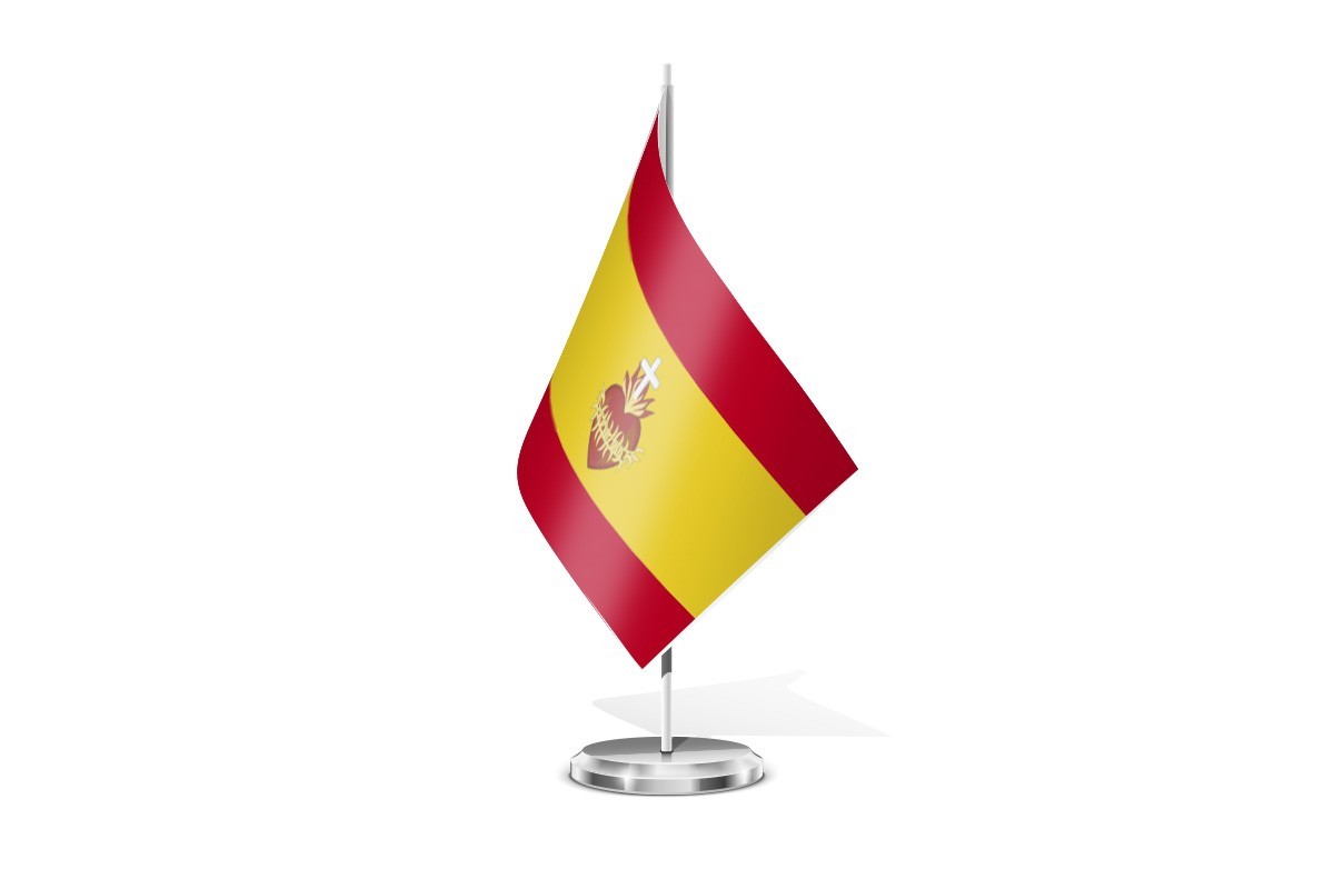 Bandera de mesa del Sagrado Corazon