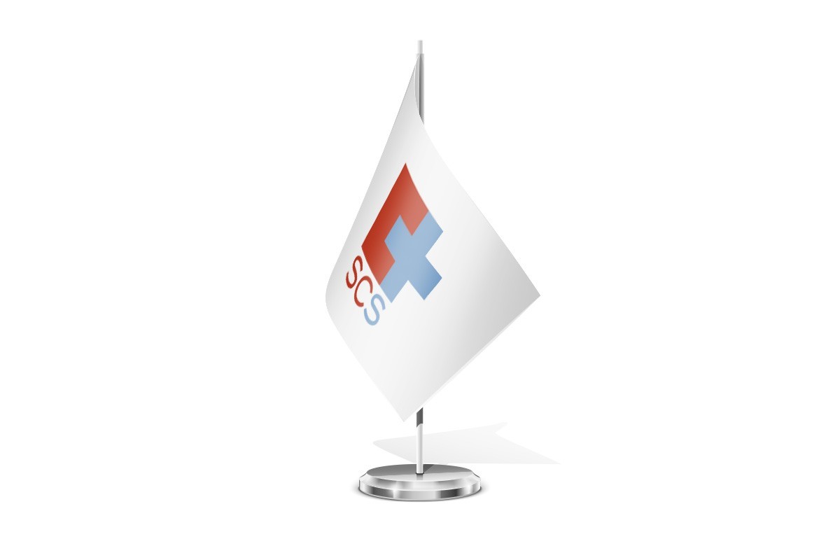 Bandera de mesa del servicio cántabro de salud