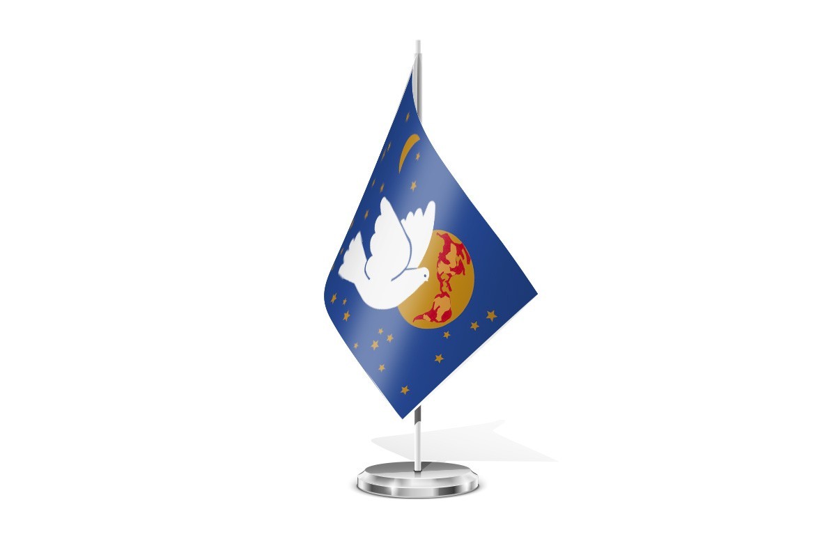 Bandera de mesa paloma de la paz con estrellas