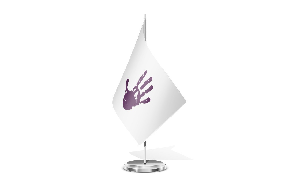 Bandera de mesa violencia de género