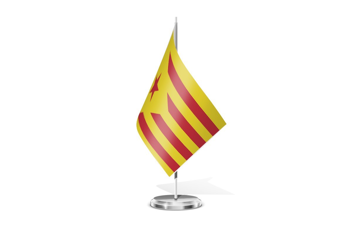Bandera de mesa Catalana Estelada Vermella