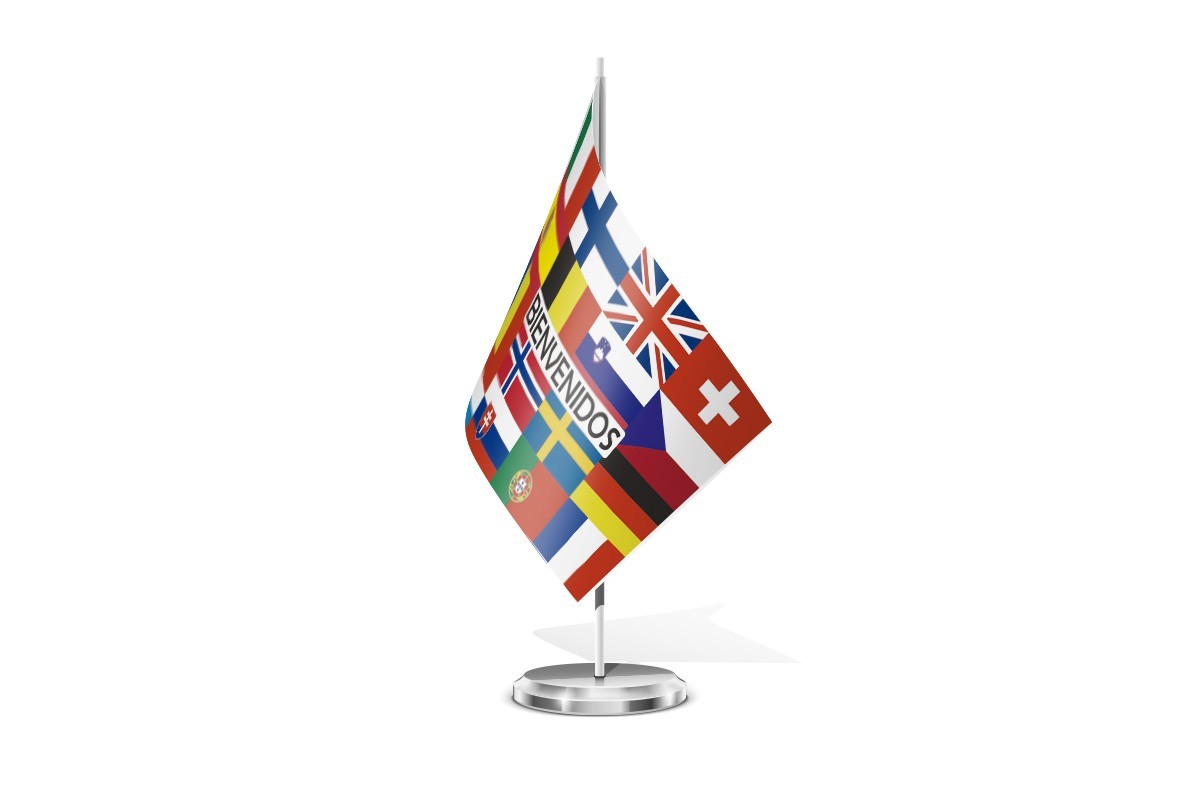 Bandera de mesa de 16 países bienvenidos Europa