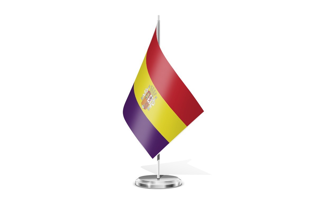 Bandera de mesa España Republicana con escudo