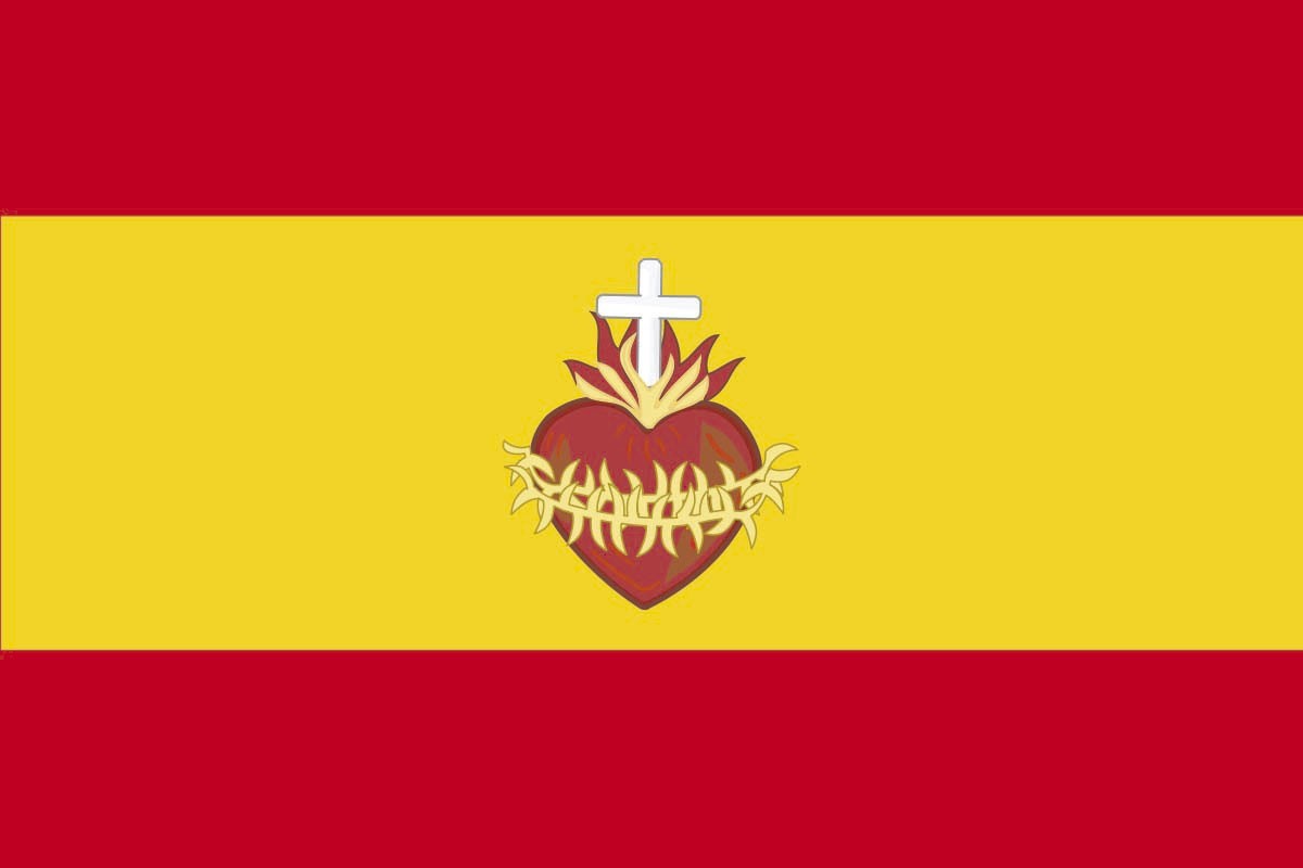 Bandera de mesa del Sagrado Corazon