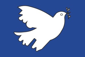 Bandera de mesa Paloma de la Paz