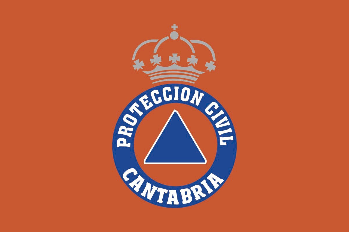 Bandera de mesa protección civil Cantabria