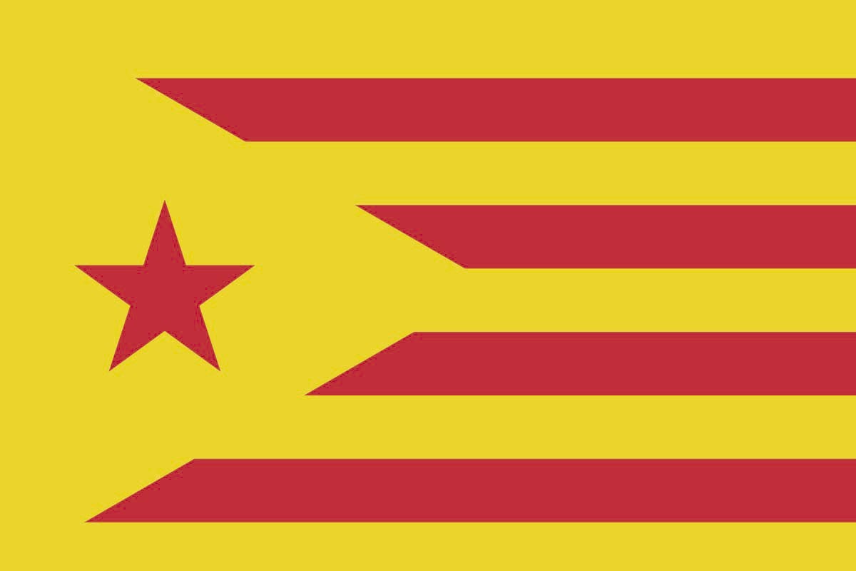 Bandera de mesa Catalana Estelada Vermella