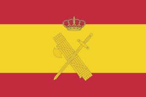 Bandera de mesa de España con escudo de la Guardia Civil Bandera de mesa de España con escudo de la Guardia Civil