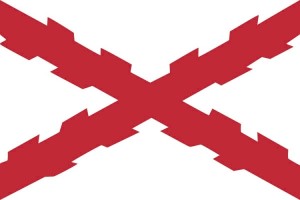 Bandera de mesa de la Cruz de San Andrés, Cruz Jerusalén o Borgoña