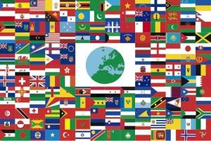 Bandera de mesa del mundo