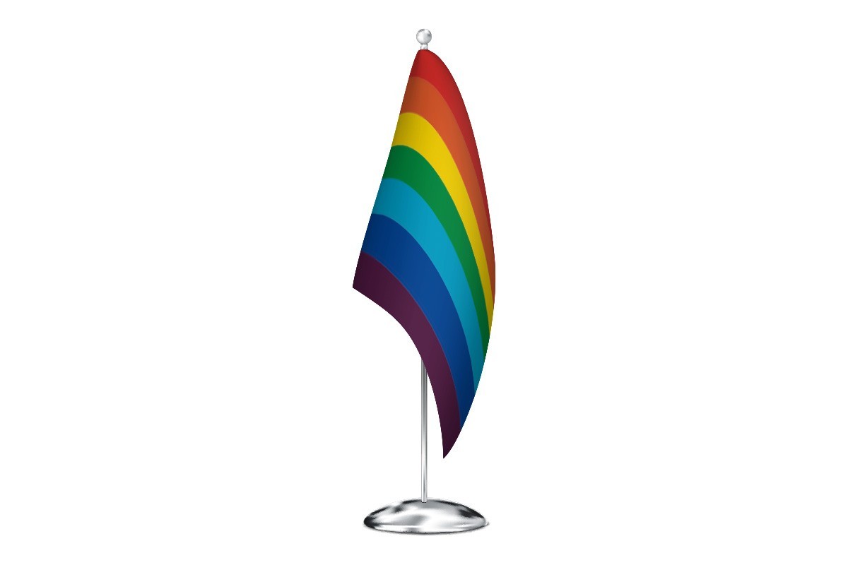 Bandera de despacho arcoiris 7 franjas