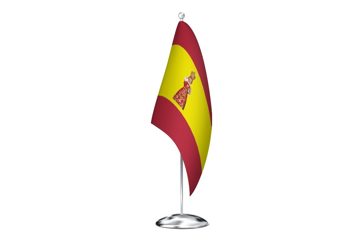 Bandera de despacho de España con niño de la bola