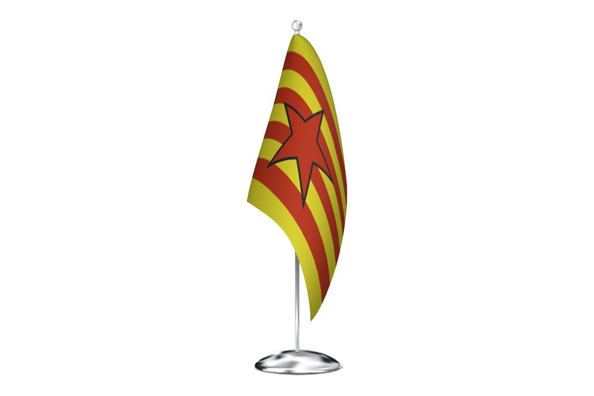 Bandera de despacho Aragón independentista con estrella roja
