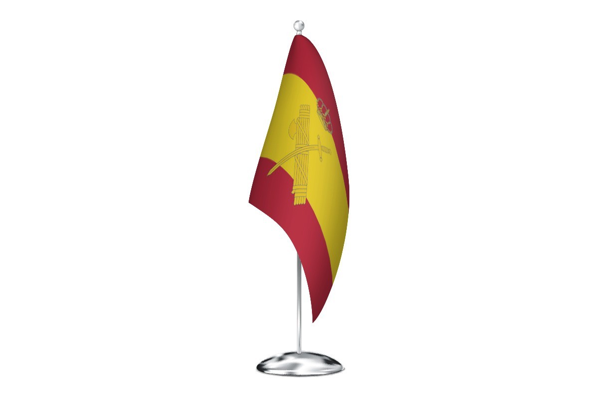 Bandera de despacho de España con escudo de la Guardia Civil