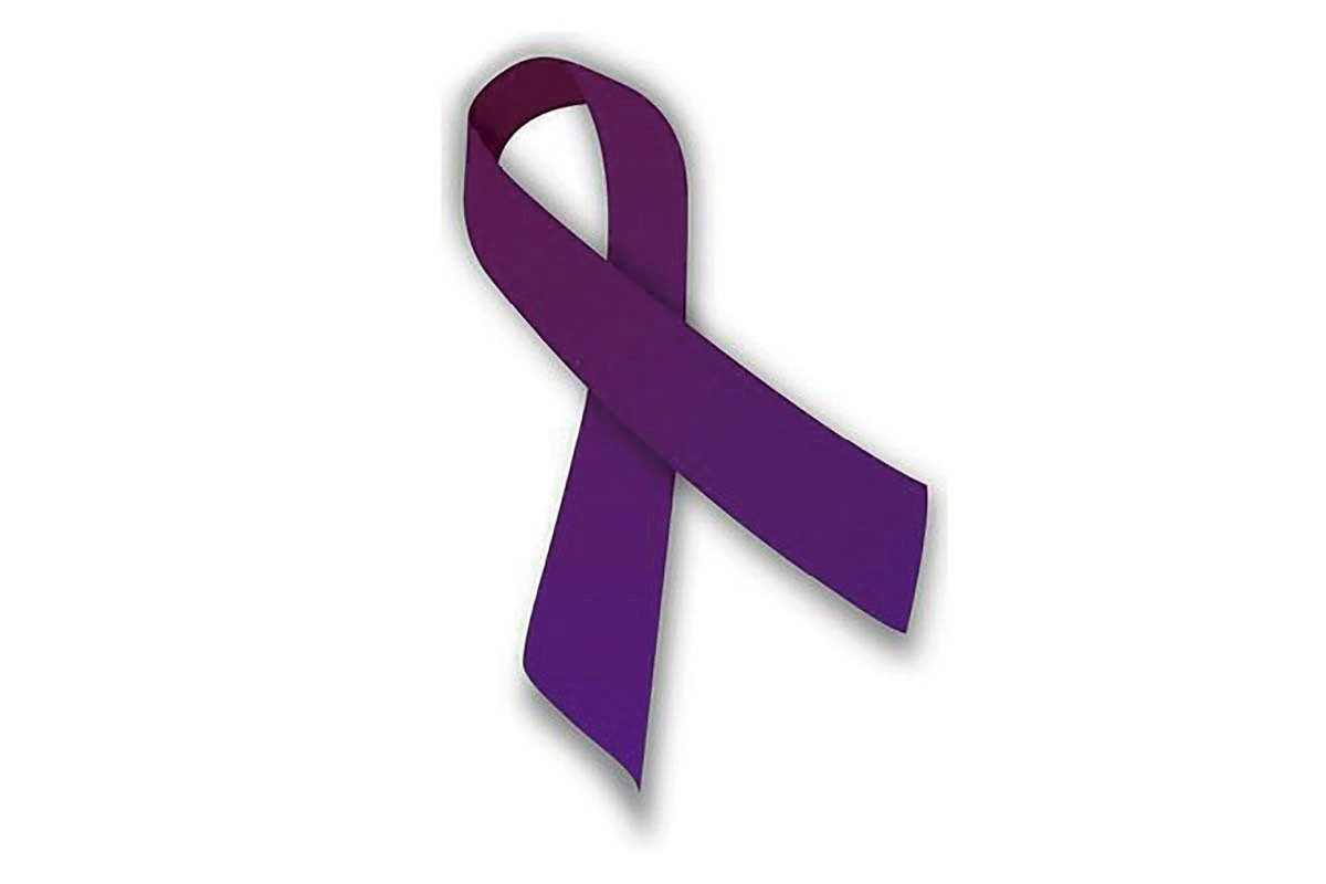 Bandera de despacho lazo morado contra la violencia de género