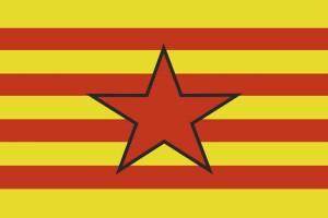Bandera de despacho Aragón independentista con estrella roja