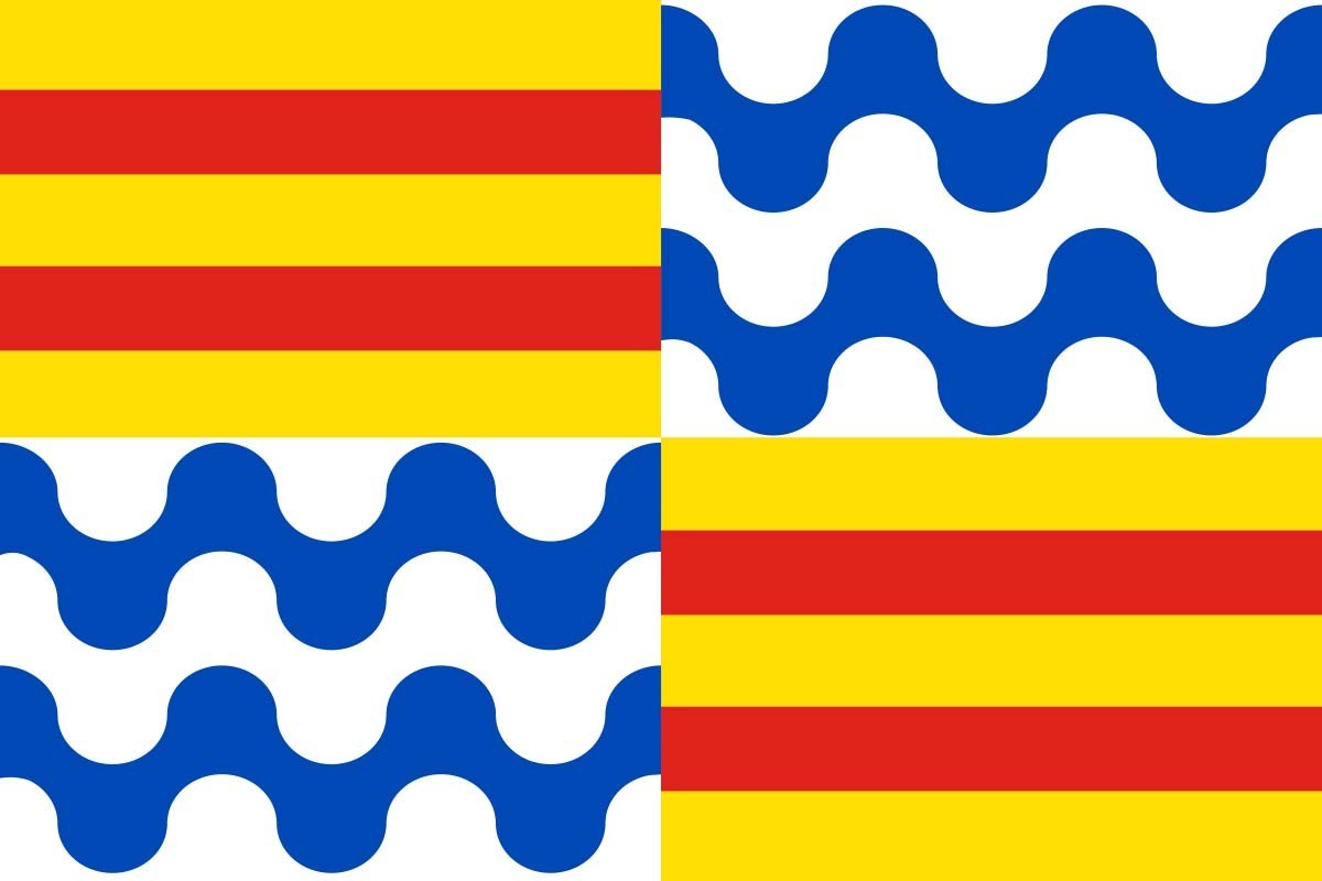 Bandera de Badalona de alta calidad para exterior Bandera de Badalona de alta calidad para exterior