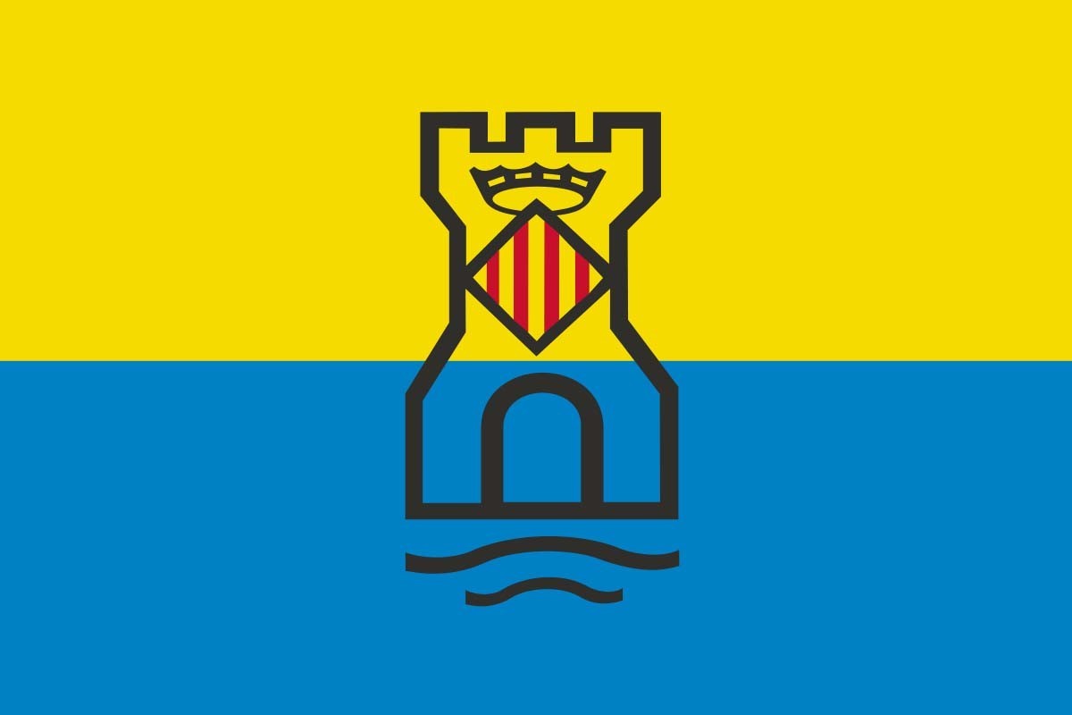 Bandera de Castelldefels de alta calidad para exterior Bandera de Castelldefels de alta calidad para exterior