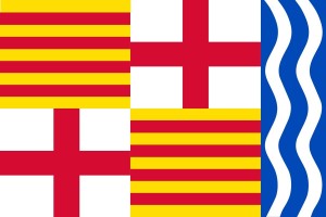Bandera de Igualada de alta calidad para exterior 123