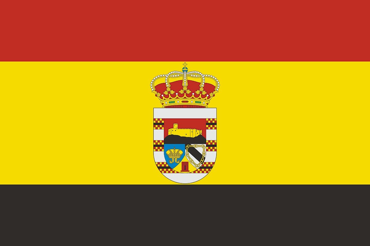 Bandera de Puebla de Alcocer de alta calidad para exterior Bandera de Puebla de Alcocer de alta calidad para exterior
