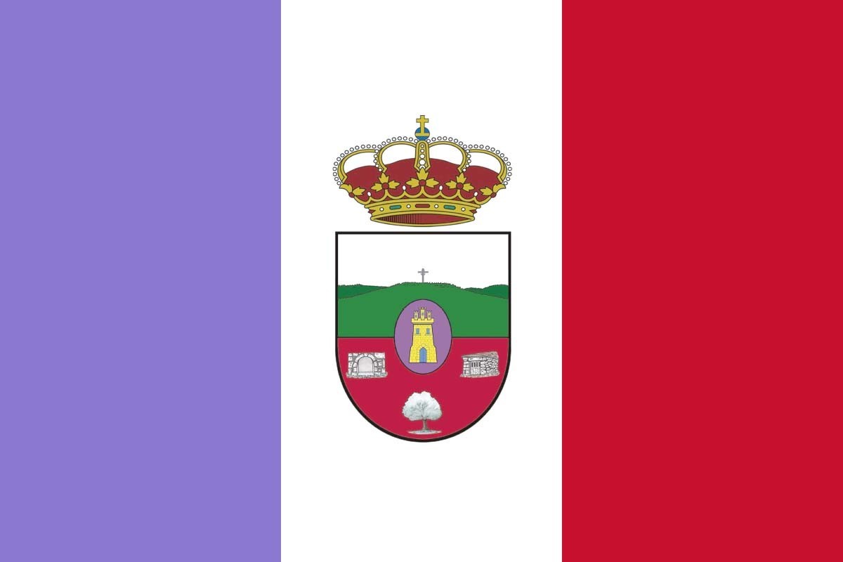 Bandera de Aldeanueva de la Serrezuela de alta calidad para exterior Bandera de Aldeanueva de la Serrezuela de alta calidad para exterior