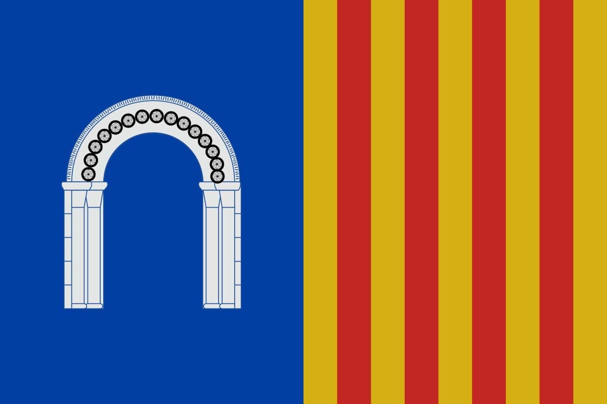 Bandera de Berrocalejo de Aragona de alta calidad para exterior Bandera de Berrocalejo de Aragona de alta calidad para exterior