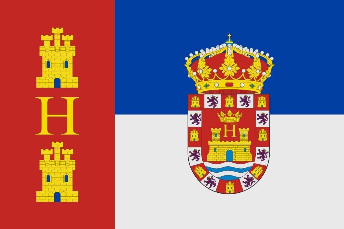 Bandera de Herrera de Valdecañas de alta calidad para exterior