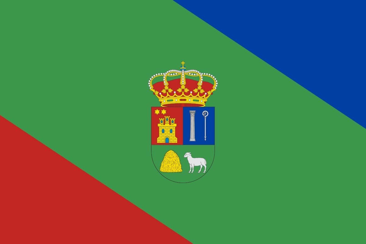 Bandera de Pedrosa del Páramo de alta calidad para exterior Bandera de Pedrosa del Páramo de alta calidad para exterior