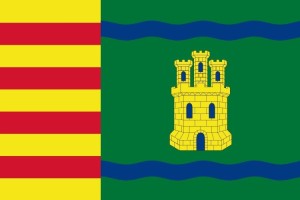 Bandera de Alcolea de Cinca de alta calidad para exterior 123