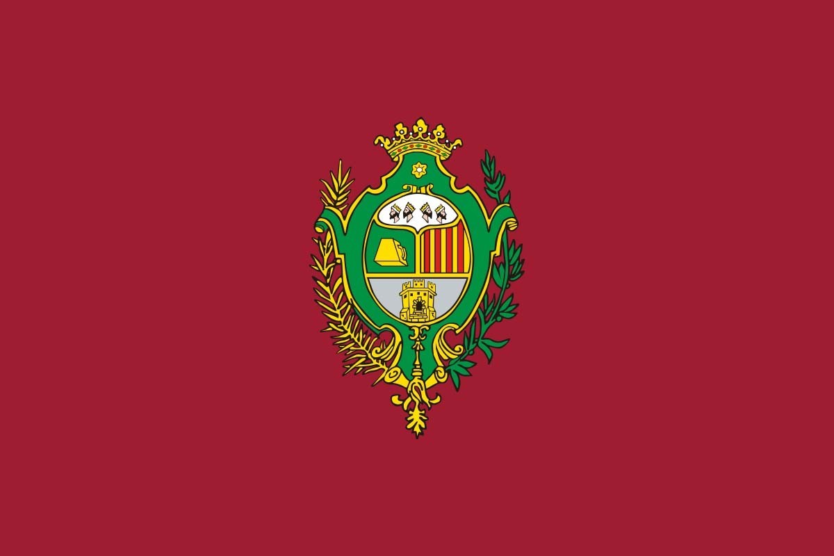 Bandera de Almudévar de alta calidad para exterior