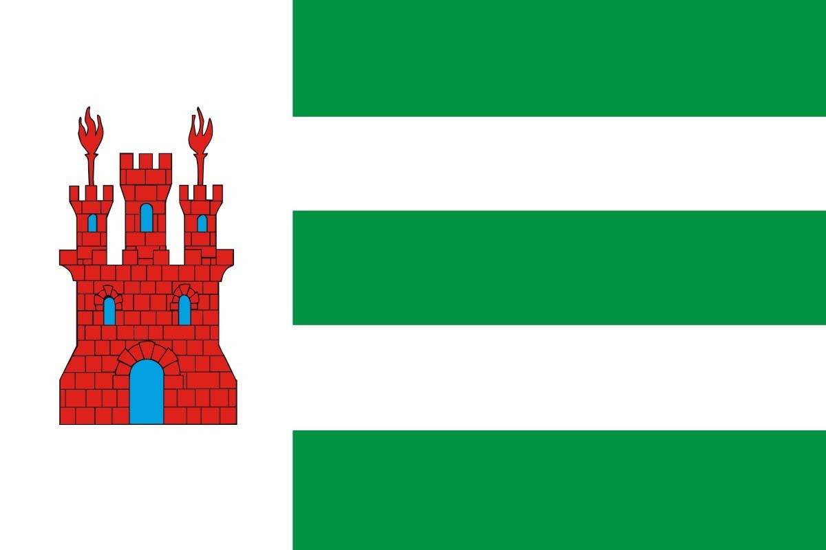 Bandera de Alcalá de Moncayo de alta calidad para exterior