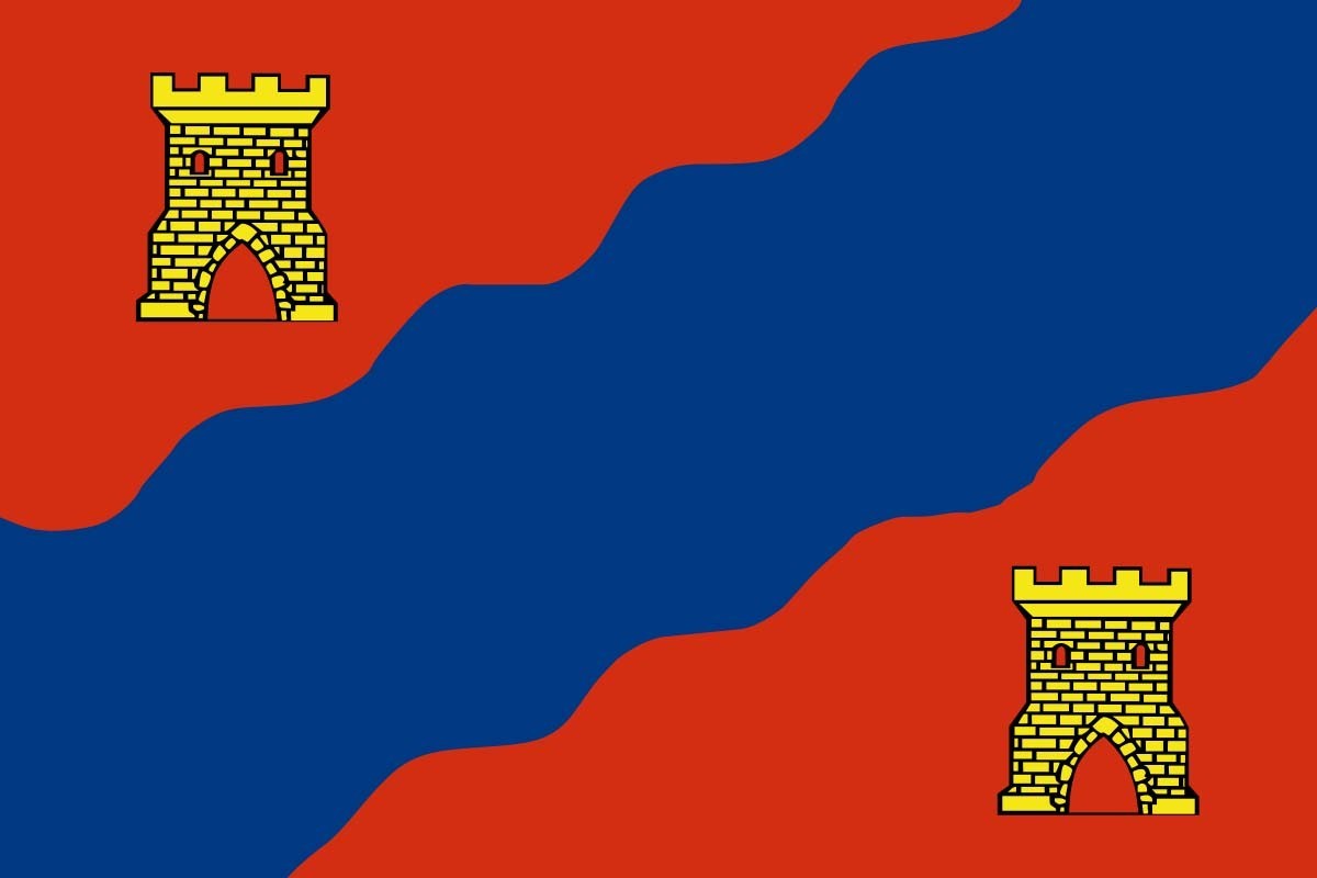 Bandera de Alhama de Aragón de alta calidad para exterior Bandera de Alhama de Aragón de alta calidad para exterior
