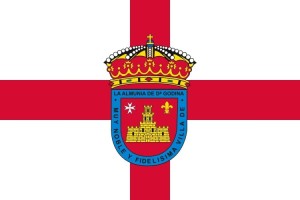 Bandera de Almunia de Doña Godina de alta calidad para exterior 123