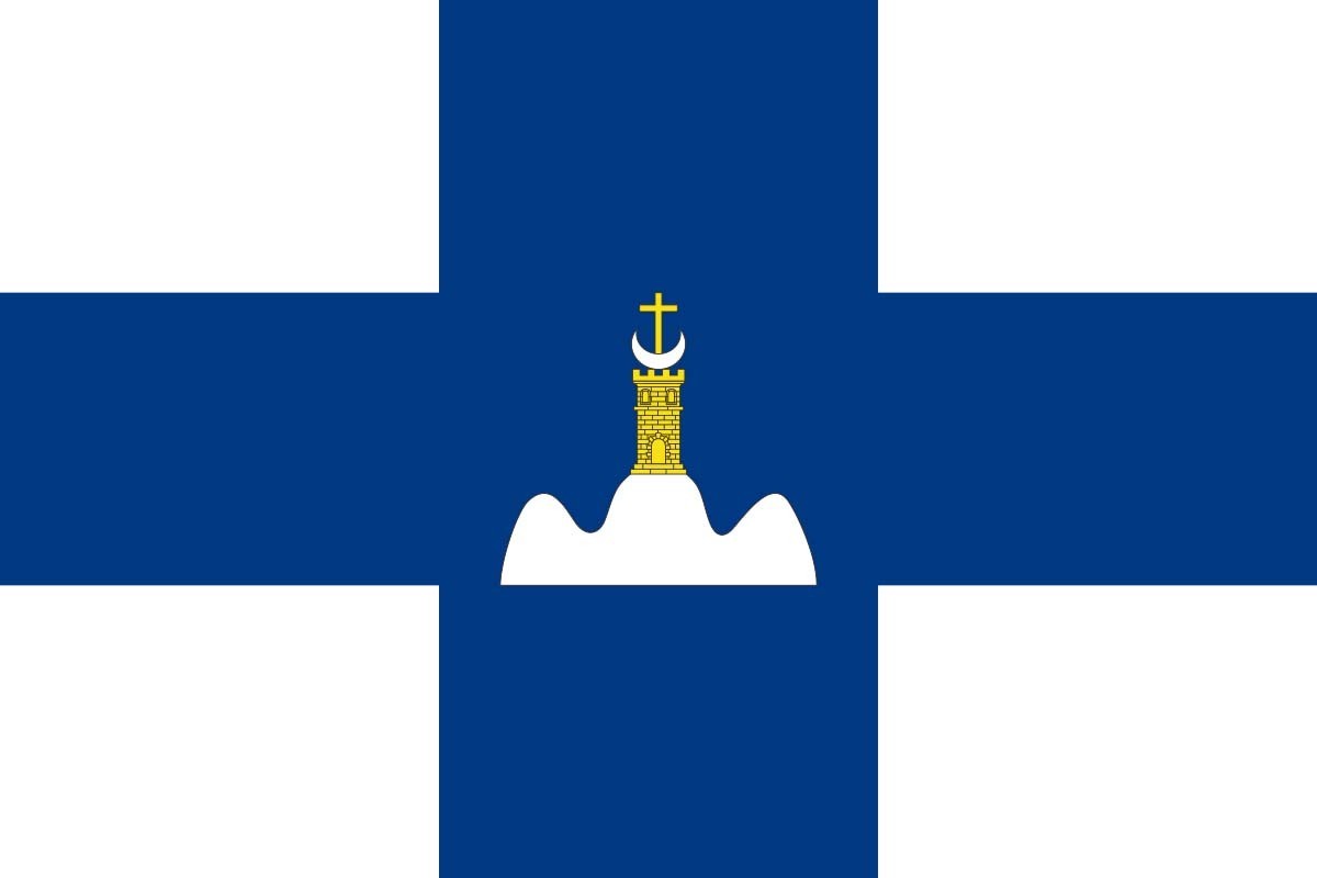 Bandera de Santa Cruz de Moncayo de alta calidad para exterior
