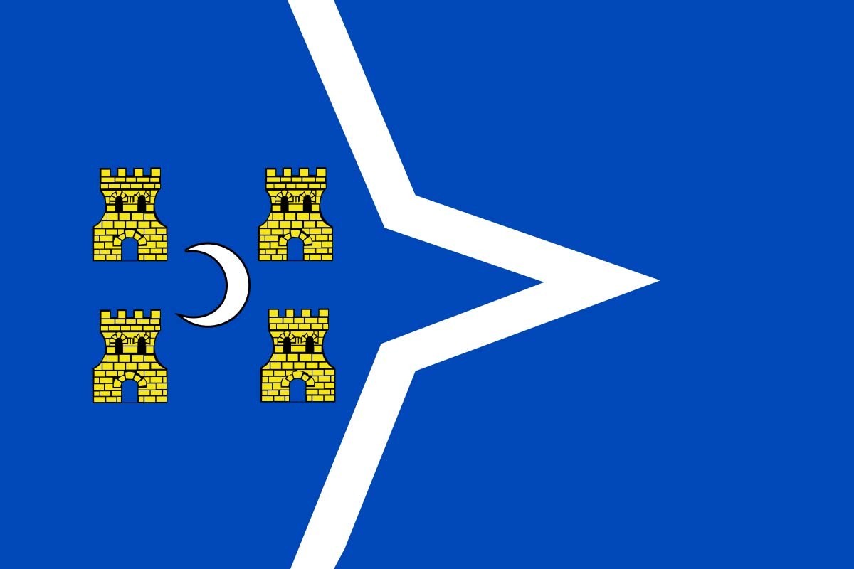 Bandera de Puebla de Híjar de alta calidad para exterior Bandera de Puebla de Híjar de alta calidad para exterior
