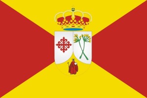 Bandera de Hinojosas de Calatrava de alta calidad para exterior 123