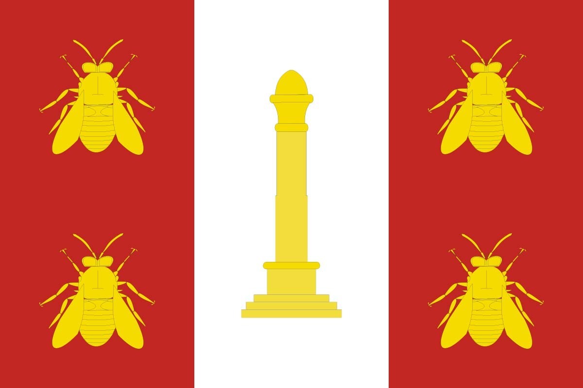 Bandera de Moratilla de los Meleros de alta calidad para exterior Bandera de Moratilla de los Meleros de alta calidad para exterior