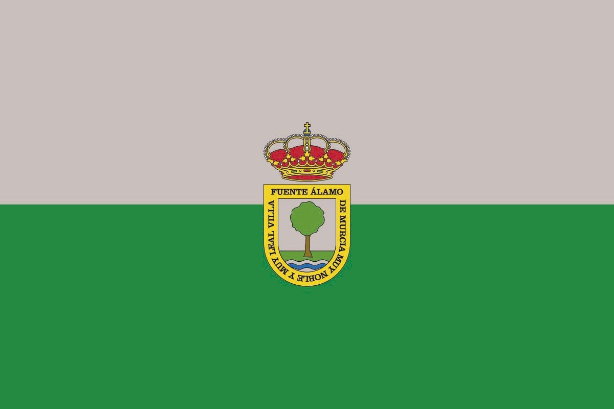 Bandera de Fuente Álamo de Murcia de alta calidad para exterior Bandera de Fuente Álamo de Murcia de alta calidad para exterior