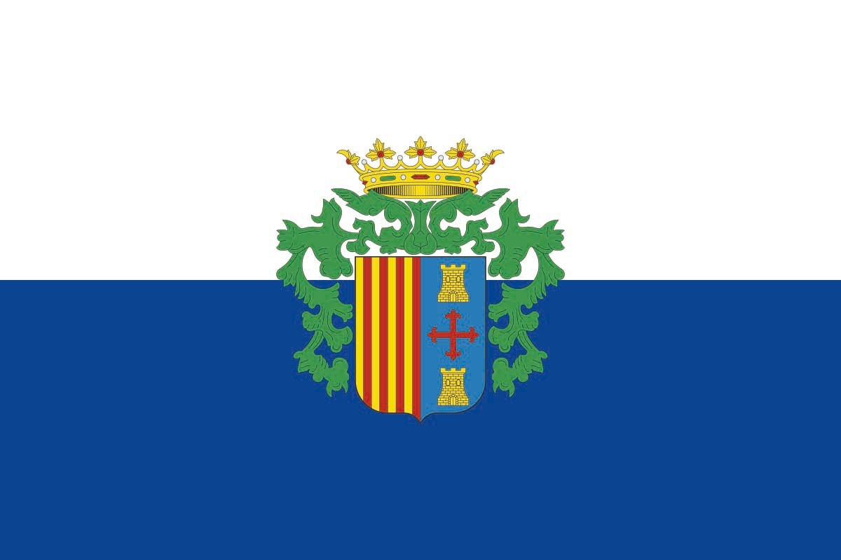 Bandera de Villanueva del Río Segura de alta calidad para exterior