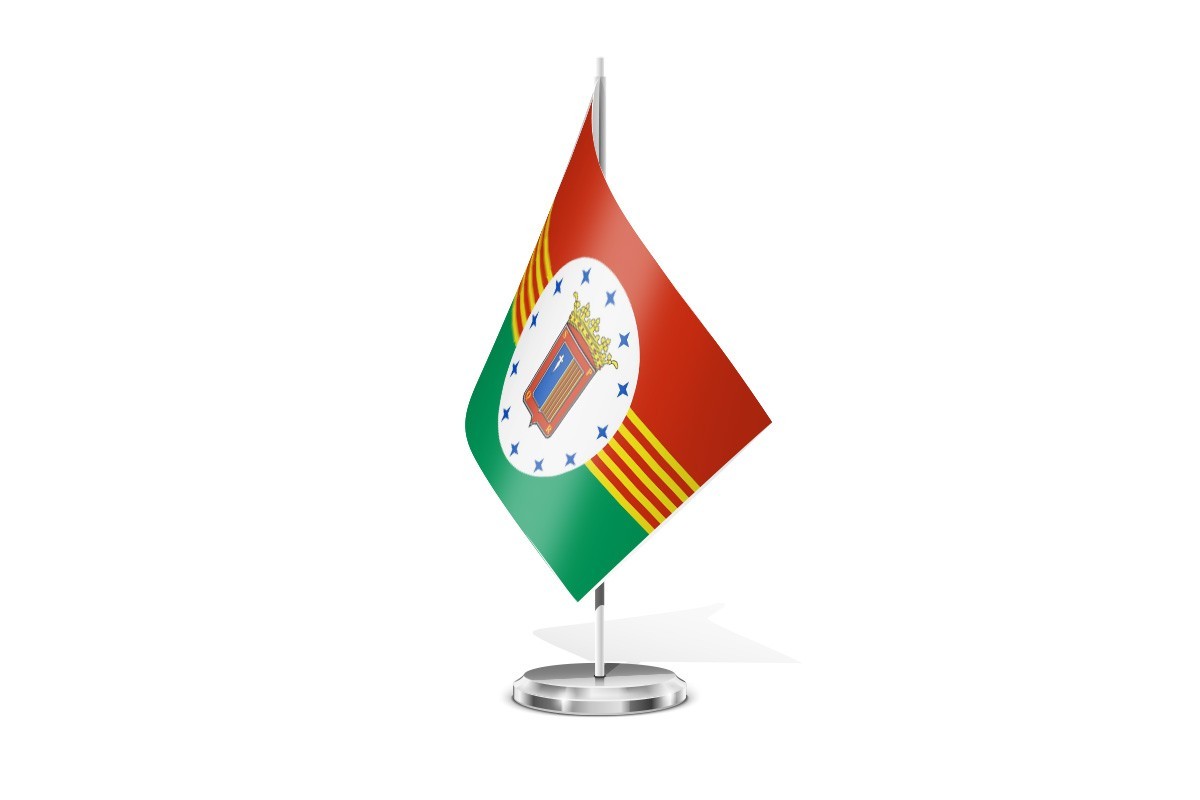 Bandera de mesa de Sabiñánigo