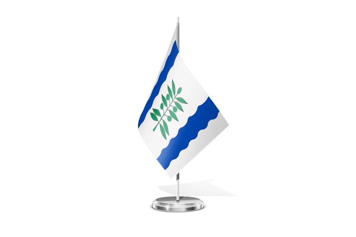 Bandera de mesa de Cinco Olivas