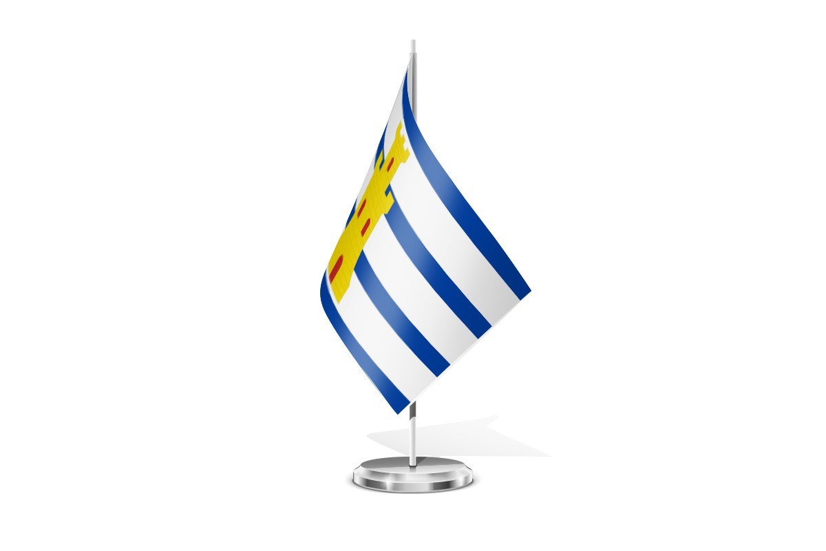 Bandera de mesa de Torrecilla de Alcañiz