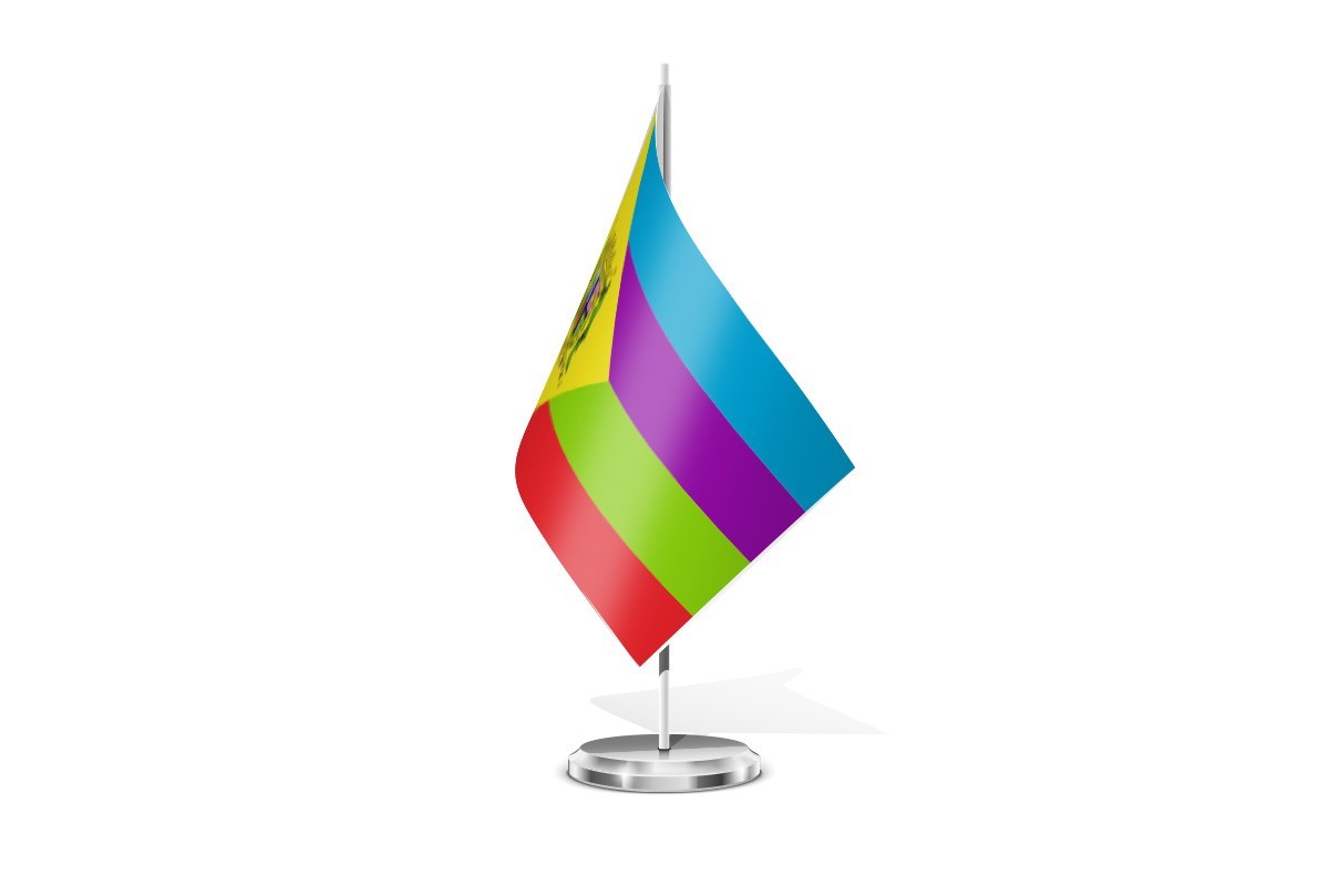 Bandera de mesa de Báscones de Ojeda