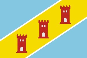 Bandera de mesa de San Miguel del Cinca Bandera de mesa de San Miguel del Cinca