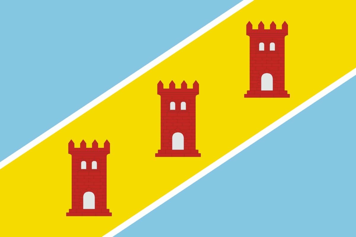 Bandera de mesa de San Miguel del Cinca Bandera de mesa de San Miguel del Cinca